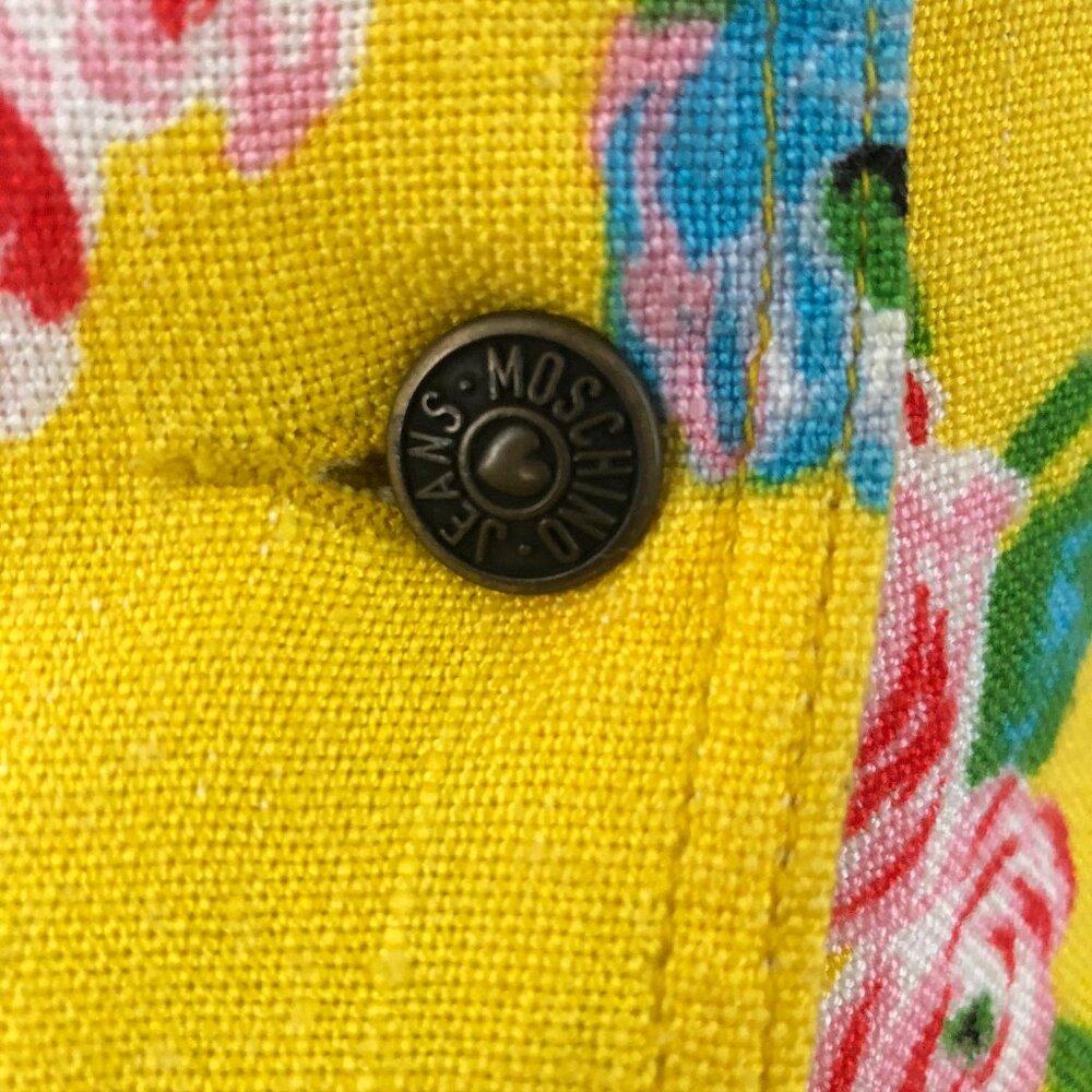 Moschino vintage 1990s colorful yellow floral rose print jacket - Picture 5 of 11